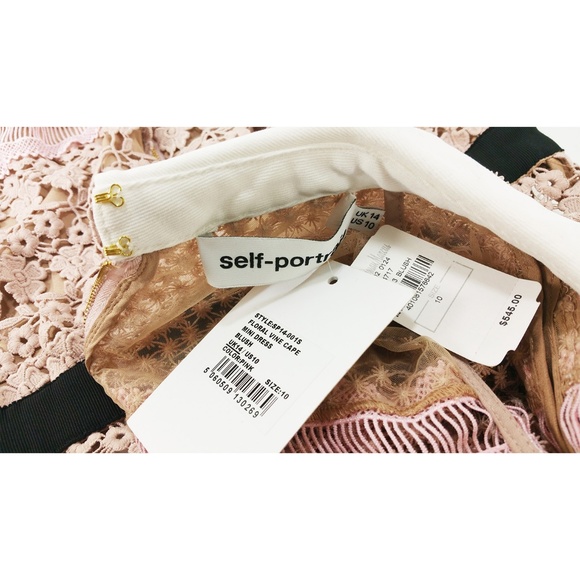 SELF-PORTRAIT Blush Cape Vine Lace Mini - Picture 7 of 8